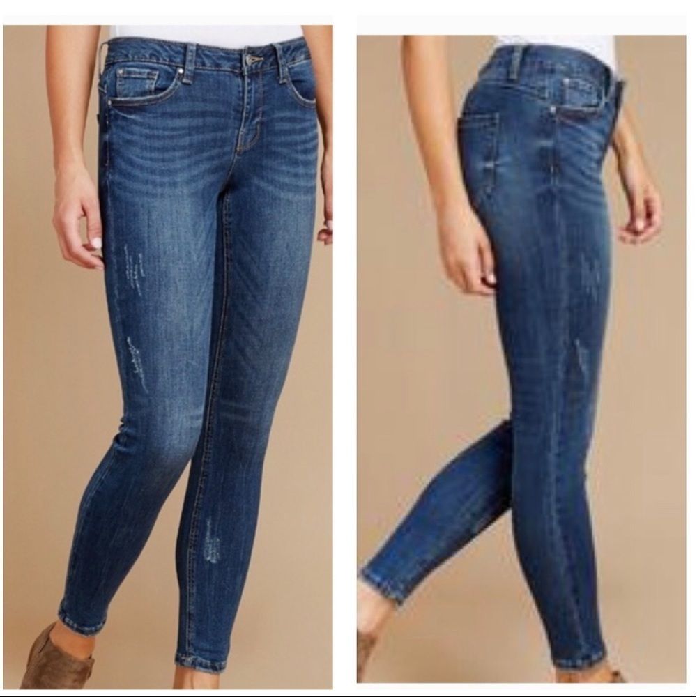New Dex Designer Super Skinny Ankle Cut Denim Jeans Lady's 27 Mid Rise Slimming